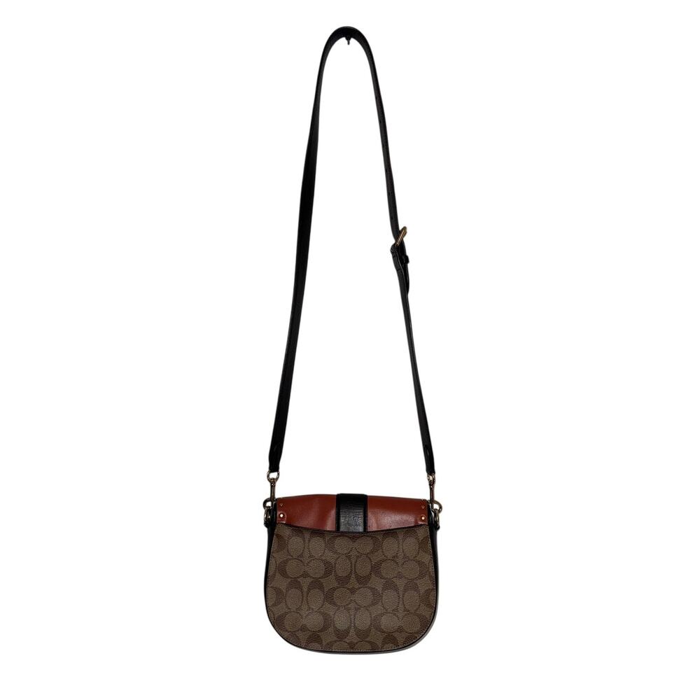 Coach Georgie Saddle Bag Colorblock Signature Canvas Crossbody - Picture 6 of 16